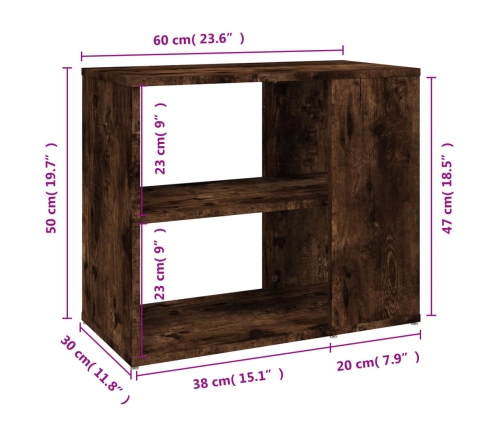 Armario auxiliar madera contrachapada roble ahumado 60x30x50 cm