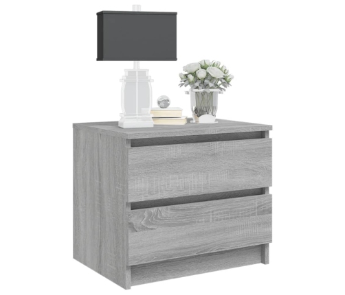 vidaXL Mesita de noche madera contrachapada gris Sonoma 50x39x43,5 cm