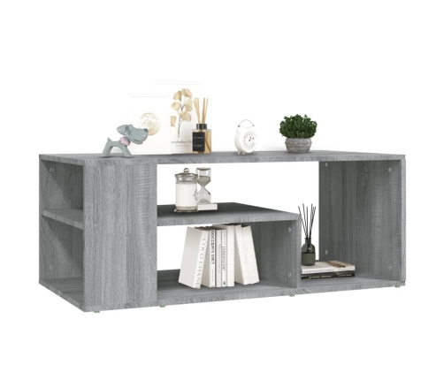 Mesa de centro madera contrachapada gris Sonoma 100x50x40 cm