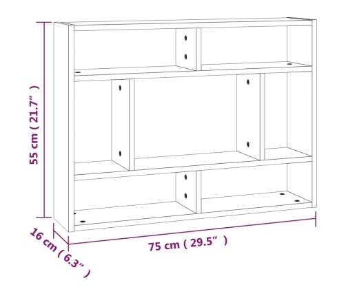 Estantería de pared madera de ingeniería gris sonoma 75x16x55cm