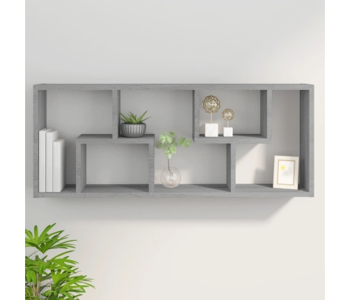 Estantería de pared madera de ingeniería gris Sonoma 36x16x90cm