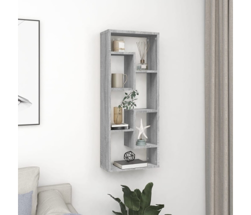 Estantería de pared madera de ingeniería gris Sonoma 36x16x90cm