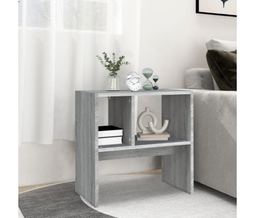 Mesa auxiliar de madera contrachapada gris Sonoma 50x30x50 cm