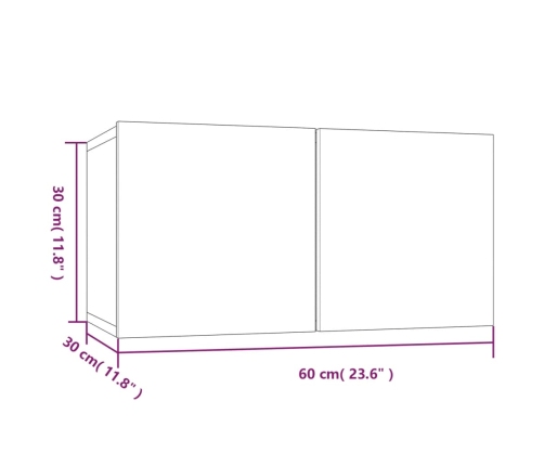 Muebles para TV colgantes 2 uds roble ahumado 60x30x30 cm