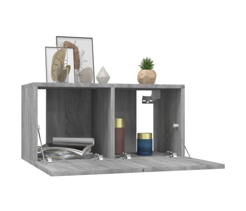 vidaXL Mueble TV colgante madera contrachapada gris Sonoma 60x30x30 cm