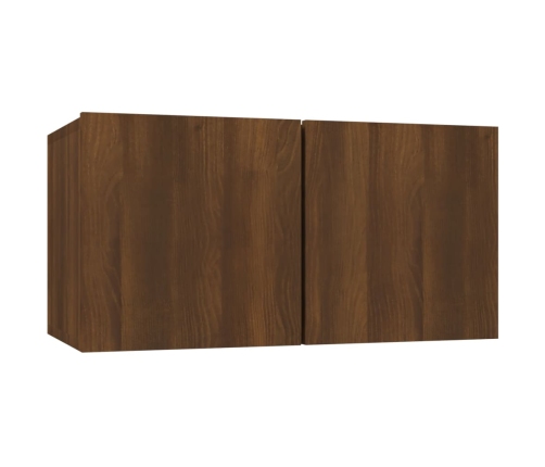 Mueble TV colgante madera contrachapada marrón roble 60x30x30cm