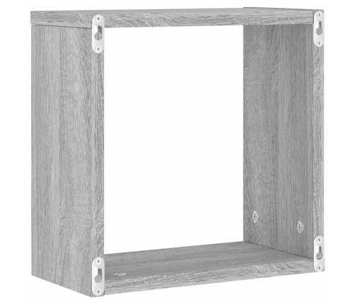 Estantes cubo de pared 2 unidades gris sonoma 30x15x30 cm