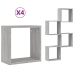 Estantes cubo de pared 4 unidades gris sonoma 30x15x30 cm