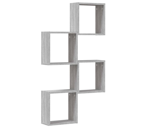 Estantes cubo de pared 4 unidades gris sonoma 30x15x30 cm