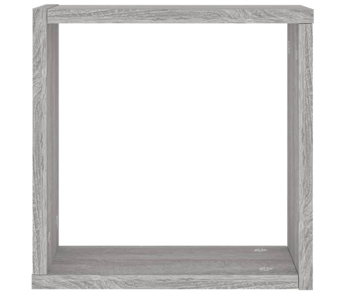 Estantes cubo de pared 4 unidades gris sonoma 30x15x30 cm
