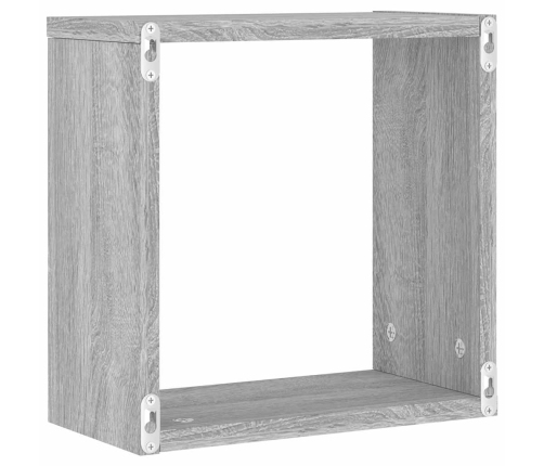 Estantes cubo de pared 4 unidades gris sonoma 30x15x30 cm