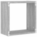 Estantes cubo de pared 4 unidades gris sonoma 30x15x30 cm