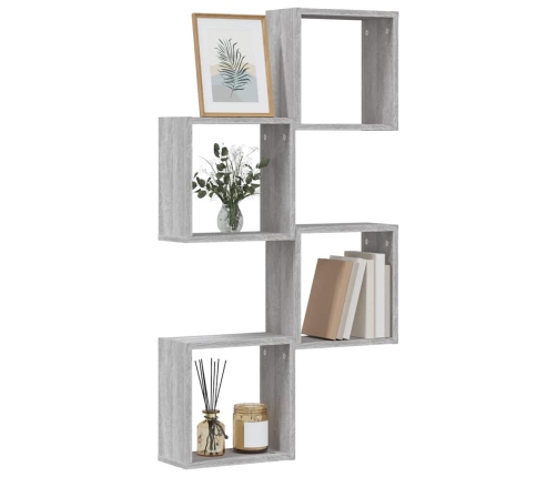 Estantes cubo de pared 4 unidades gris sonoma 30x15x30 cm