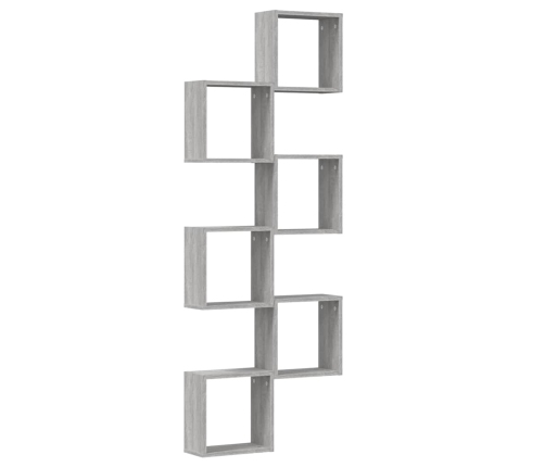 Estantes cubo de pared 6 unidades gris sonoma 30x15x30 cm