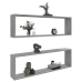 Estante cubo pared 2 uds contrachapada gris Sonoma 100x15x30 cm