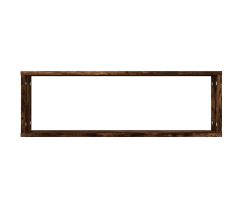 Estante cúbico de pared 2 uds madera roble ahumado 80x15x26,5cm