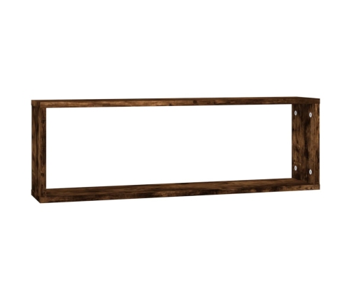 vidaXL Estante cúbico de pared 4 uds madera roble ahumado 80x15x26,5cm