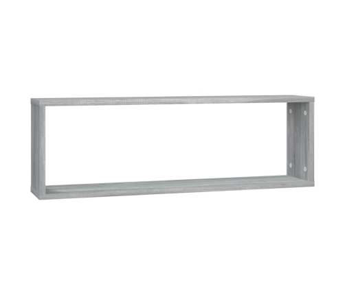 Estante cúbico de pared 2 uds madera gris Sonoma 80x15x26,5cm