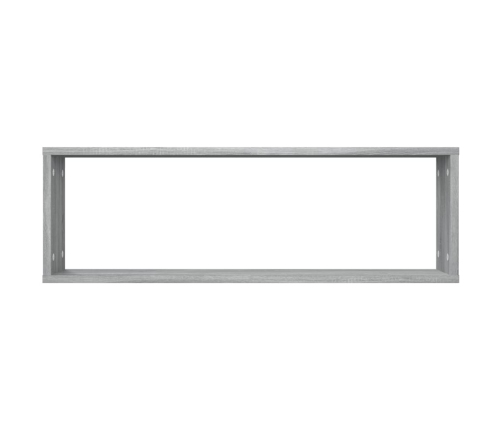 Estante cúbico de pared 2 uds madera gris Sonoma 80x15x26,5cm