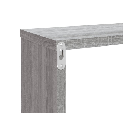 Estante cúbico de pared 2 uds madera gris Sonoma 80x15x26,5cm