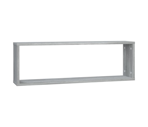 Estante cúbico de pared 4 uds madera gris Sonoma 80x15x26,5 cm