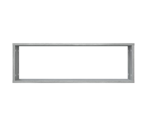 Estante cúbico de pared 4 uds madera gris Sonoma 80x15x26,5 cm