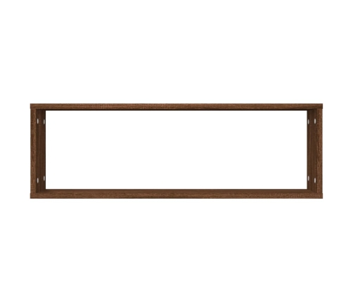 vidaXL Estante cúbico de pared 2 uds madera roble marrón 80x15x26,5 cm