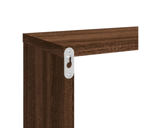 vidaXL Estante cúbico de pared 2 uds madera roble marrón 80x15x26,5 cm