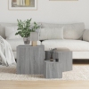 Mesitas auxiliares 3 piezas madera contrachapada gris Sonoma