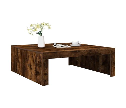 Mesa de centro madera contrachapada roble ahumado 100x100x35 cm