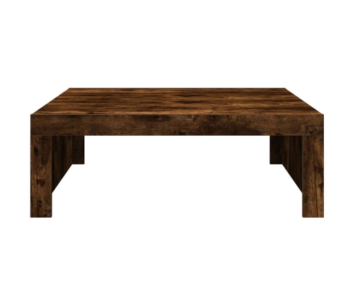 Mesa de centro madera contrachapada roble ahumado 100x100x35 cm