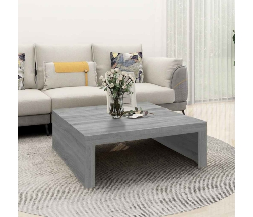 Mesa de centro madera de ingeniería gris Sonoma 100x100x35 cm