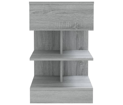 Mesita de noche madera contrachapada gris Sonoma 40x35x65 cm