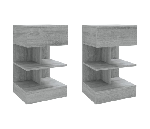 vidaXL Mesitas de noche 2 uds madera gris Sonoma 40x35x65 cm