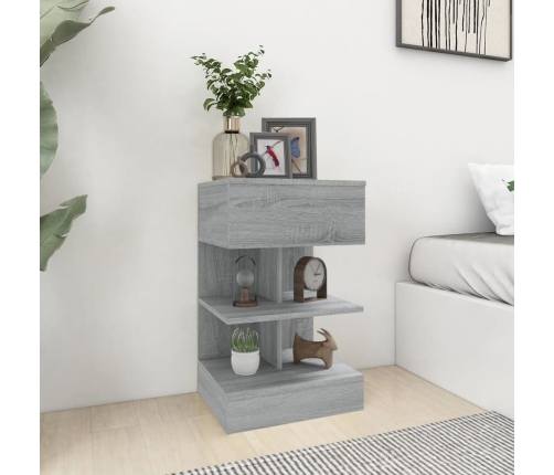 vidaXL Mesitas de noche 2 uds madera gris Sonoma 40x35x65 cm