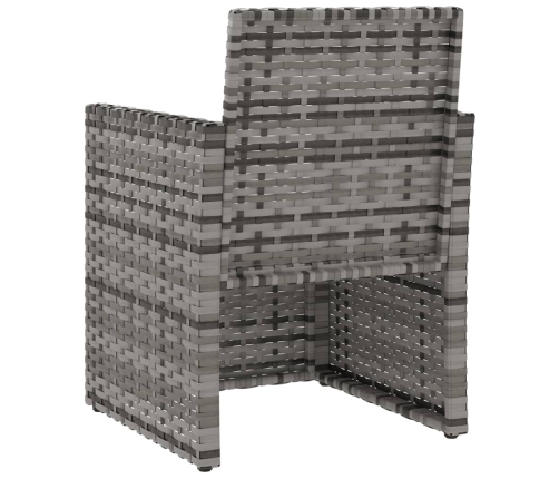 Muebles de jardín con cojines 3 piezas ratán sintético gris