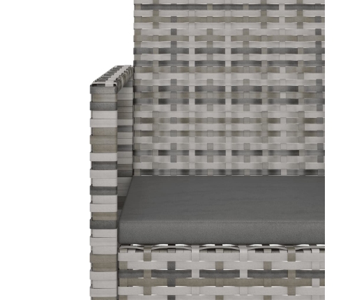 Muebles de jardín con cojines 3 piezas ratán sintético gris