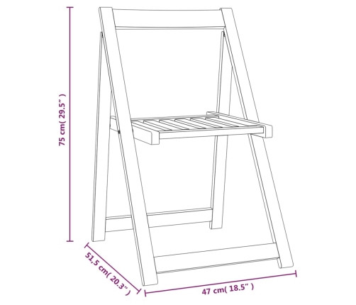 vidaXL Sillas de jardín plegables 8 uds madera maciza de acacia