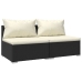 Set de muebles de jardín 2 pzas y cojines ratán sintético negro