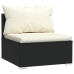 Set de muebles de jardín 2 pzas y cojines ratán sintético negro