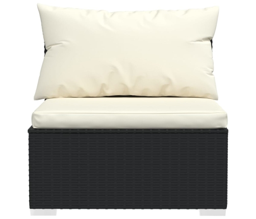Set de muebles de jardín 2 pzas y cojines ratán sintético negro