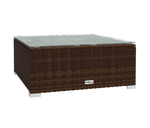 Set sofás de jardín 5 piezas y cojines ratán sintético marrón