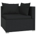 Set de muebles de jardín 8 pzas y cojines ratán sintético negro