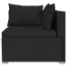 Set de muebles de jardín 8 pzas y cojines ratán sintético negro