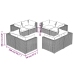 Set de muebles de jardín 8 pzas y cojines ratán sintético negro