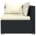 Set de muebles de jardín 9 pzas y cojines ratán sintético negro