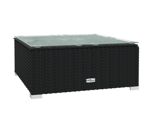 Set de muebles de jardín 9 pzas y cojines ratán sintético negro