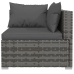 Set de muebles de jardín 9 pzas y cojines ratán sintético gris