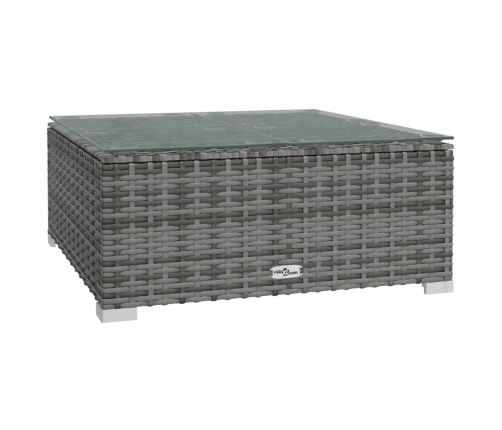 Set de muebles de jardín 9 pzas y cojines ratán sintético gris