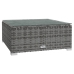Set de muebles de jardín 9 pzas y cojines ratán sintético gris